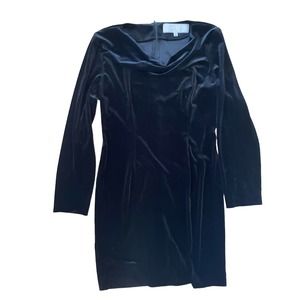 Badgley Mischka American Glamour Women's black Velvet Dress Size MEDIUM